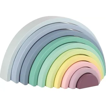 Dřevěná hračka Lelin pastelová duha Rainbow Stack