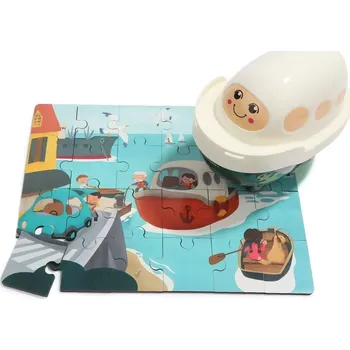 Puzzle Top Bright dřevěné puzzle s hračkou loď, 24 dílků