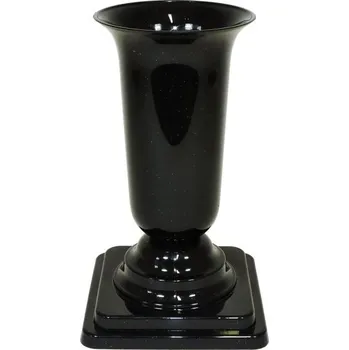 Váza váza hřbit. 15x15x27cm ČERNÁ zátěžová