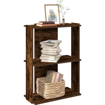 Knihovna vidaXL Knihovna se 3 policemi 60x30x80 cm kompozit [860259] Barva: kouřový dub