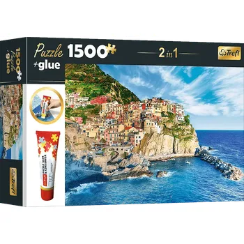 Puzzle TREFL Sada 2v1 Manarola Ligurie Itálie s lepidlem 1500 dílků