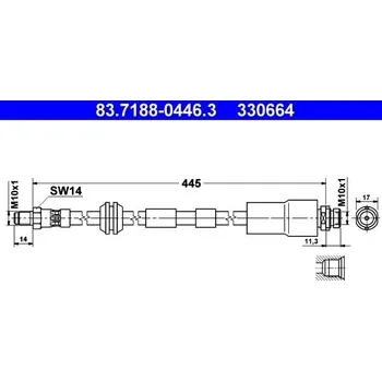 Brzdová hadice Brzdová hadice ATE 83.7188-0446.3