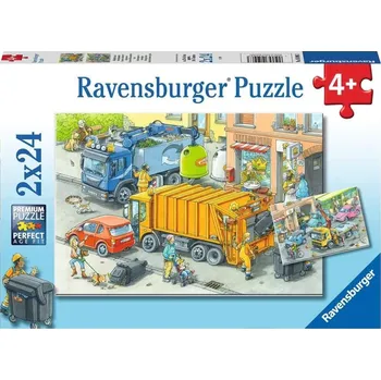 Puzzle Ravensburger puzzle Popeláři a Odtahový vůz 2x24 dílků