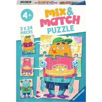 Puzzle Ravensburger Puzzle Mix & Match: Legrační příšery 3x24 dílků