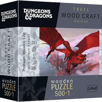 Puzzle TREFL Wood Craft Origin Dungeons&Dragons: Starověký červený drak 501 dílků
