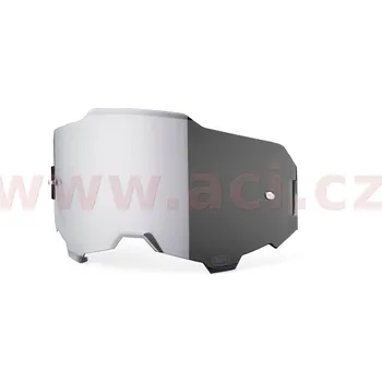 Motocyklové brýle 100percent náhradní plexi pro brýle 100% ARMEGA stříbrné chrom, Anti-fog