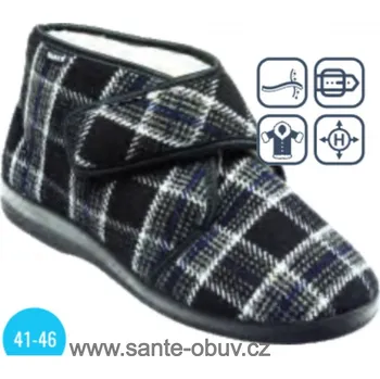 Dámská zdravotní obuv SANTÉ MJ/816 ČERNÁ domácí obuv s kožíškem vel.41-46, --- - 42