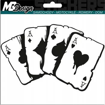 Samolepicí dekorace na vozidlo NÁLEPKA na auto HRACÍ KARTY ESO KÁRO 10x15