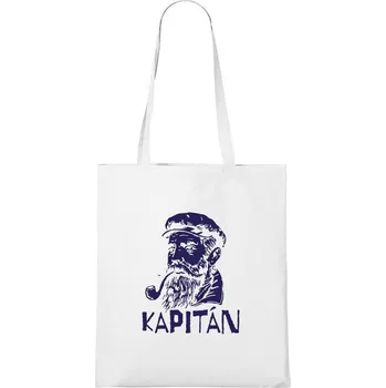 DOBRÝ TRIKO Bavlněná taška s potiskem Kapitán Barva: Bílá