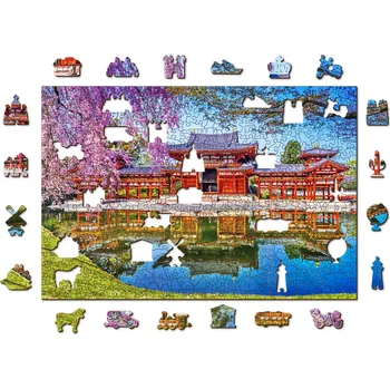 Puzzle Dřevěné puzzle WOODEN CITY chrám BYODO‑IN, Kjóto – 505 dílků
