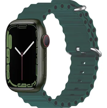 Řemínek na hodinky Řemínek pro Apple Watch 42mm / 41mm / 40mm / 38mm - oceánský - silikonový - tmavě zelený