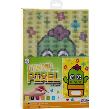 Diamantové malování Grafix Diamantové malování Pixel Kaktus 15 x 20 cm na plátně