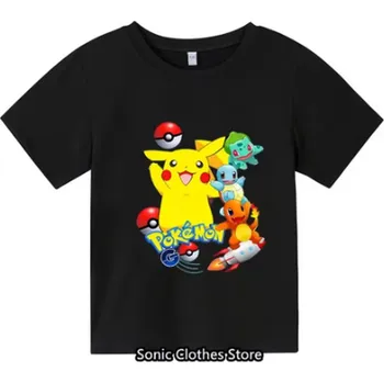 Pokémon Dětské pohodlné tričko "Pokémon" - 6 barevných variant Barva: Černá, Velikost: 7-8 let/130