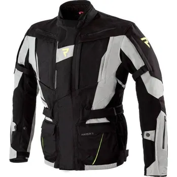 Moto bunda Moto bunda Rebelhorn Hardy II, šedá černá fluo textilní bunda, velikost XL