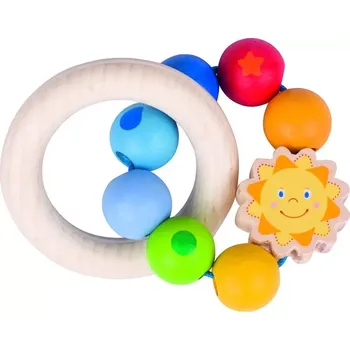 HEIMESS dřevěné chrastítko pružný kroužek sluníčko