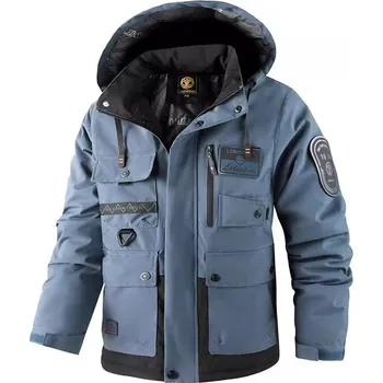 Pánský zimní kabát Pánská zimní bunda ND790 Barva: Modrá, Velikost: S