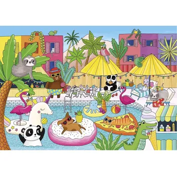 Puzzle GIBSONS Párty v bazénu 100 dílků