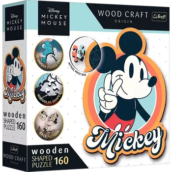 Puzzle TREFL Wood Craft Origin Mickey Mouse Retro 160 dílků