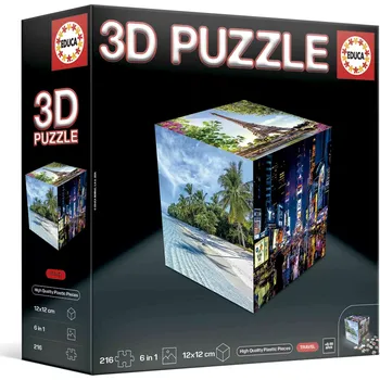 Puzzle Educa 3D puzzle kostka Cestování 216 dílků