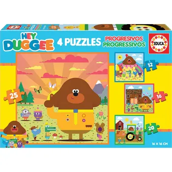 Puzzle EDUCA Hey Duggee 4v1 12,16,20,25 dílků
