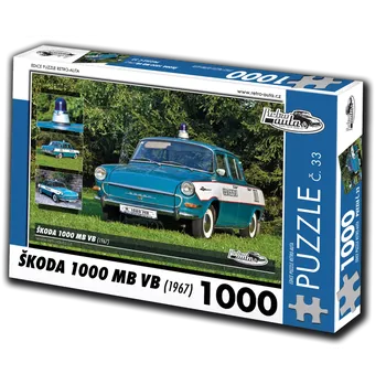 Puzzle Retro auta puzzle Škoda 1000 MB VB (1967) – 1000 dílků