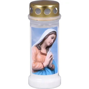 Svíčka Nohel Garden Lampička hřbitovní plast FACE d7x17cm, kovové víčko