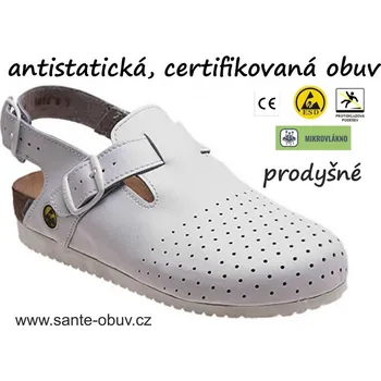 Dámská zdravotní obuv SANTÉ N/81/10/E/P BÍLÁ zdravotní PRACOVNÍ sandál , bílá - 39