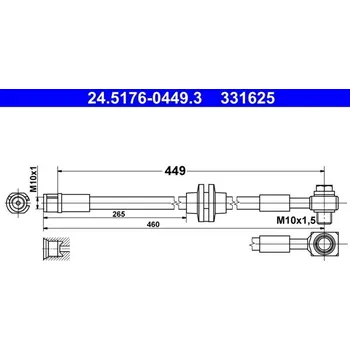 Brzdová hadice Brzdová hadice ATE 24.5176-0449.3