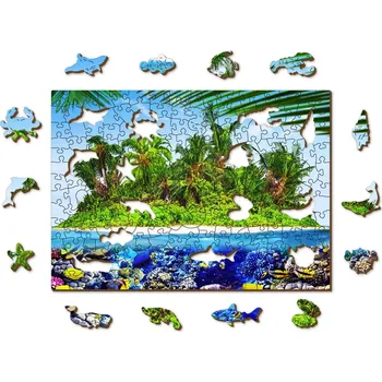 Puzzle WOODEN CITY Dřevěné Exotický ostrov pokladů 2v1 EKO 200 dílků