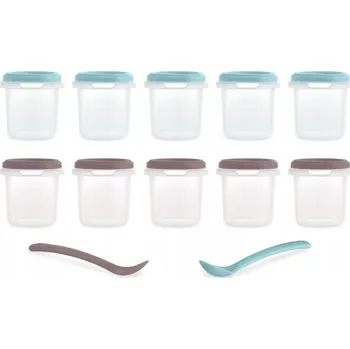 Dóza na potraviny MINILAND HERMETICKÉ NÁDOBY NA JÍDLO SE LŽIČKAMI 10X200ML