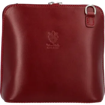 Kabelka Stylová dámská pevná kožená crossbody Rowan, červená