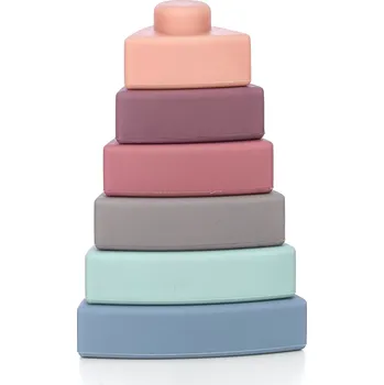 Hračka pro nejmenší Silikonová skládací věž trojúhelník FREE2PLAY