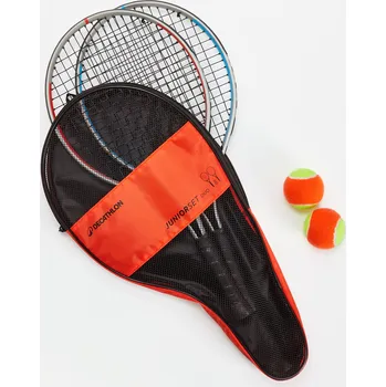 Tenisová raketa DECATHLON Dětská tenisová sada Essential 21'' rakety, 2 míčky, 1 obal ČERNÁ|ČERVENÁ
