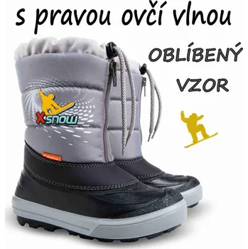 Pánská zimní obuv DEMAR sněhule KENNY 2NC X-SNOW 1532 šedá vel.30-35, šedá - 30-31