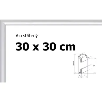Rám na obraz BFHM Hliníkový rám 30x30 cm stříbrný