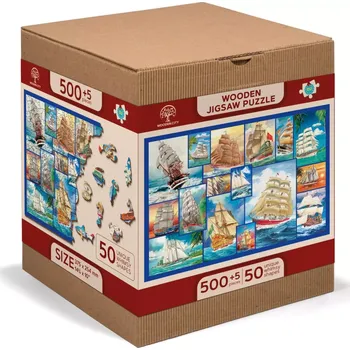 Puzzle WOODEN CITY Dřevěné Plachetnice 2v1 EKO 505 dílků