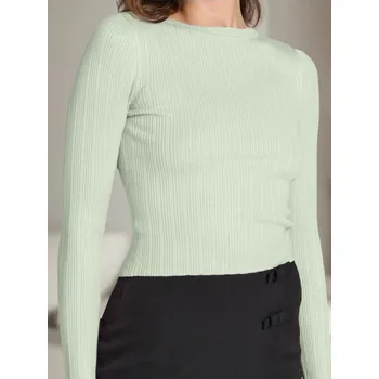 Dámská móda Sinsay - Žebrovaný pletený svetr - tyrkysová - 325CG-06X - 325CG-06X-L