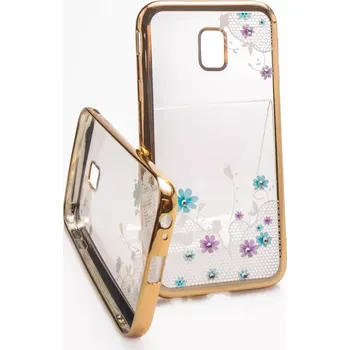 Pouzdro na mobilní telefon Pouzdro Diamonds TPU Samsung Galaxy J3 2017 Little flowers