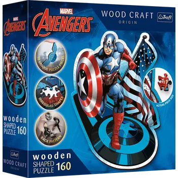 Puzzle TREFL Wood Craft Origin Neohrožený Kapitán Amerika 160 dílků