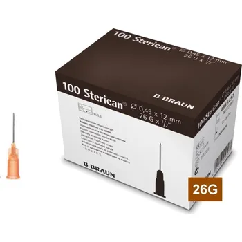 Injekční jehla B.BRAUN STERICAN Varianta: 26G (0.45x12), LB, hnědá (100 ks)