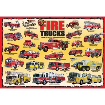 Puzzle EuroGraphics Hasičská auta 100 dílků