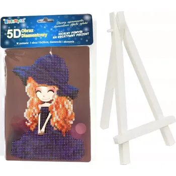 Diamantové malování Norimpex Diamantové malování Dívka 15 x 20 cm se stojánkem