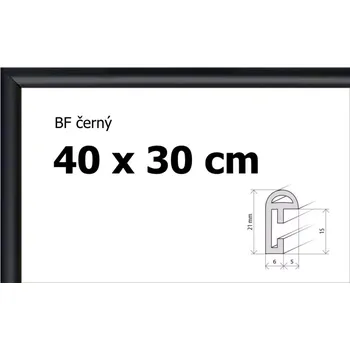 Rám na obraz BFHM Plastový rám 40x30cm černý