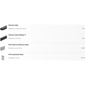 Zábradlí Hahn Steel Kotvení vrchní SL sklo těsnění, pro sklo 12,76mm V délce (m): 5 m