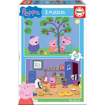 Puzzle EDUCA puzzle PRASÁTKO PEPPA 2×48 dílků