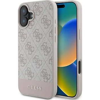 Pouzdro GUESS pro IPHONE 16 Plus GUHCP16MG4GLPI (4G PU Bottom Stripe) růžové