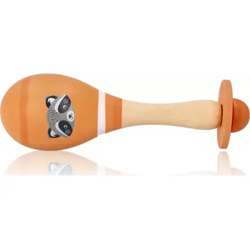 Adam Toys Dřevěné chrastítko rumba koule mýval oranžová