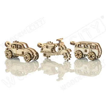 Puzzle WOODEN CITY 3D puzzle mini sada Widgets: Historická vozidla 35 ks