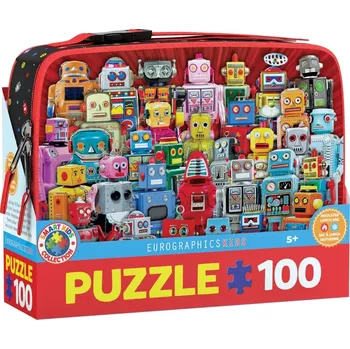 Puzzle EUROGRAPHICS ve svačinovém boxu Roboti 100 dílků