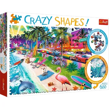 Puzzle Puzzle TREFL Crazy Shapes – Pláž Miami, 600 dílků
